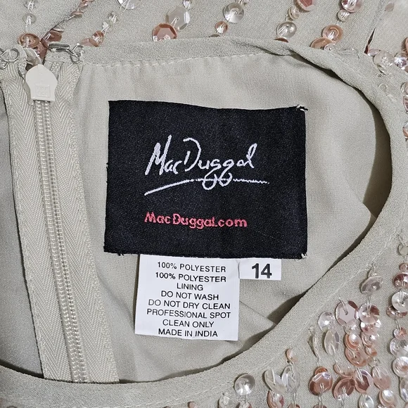 MAC DUGGAL size 14 SEQUINED HIGH NECK SLEEVELESS COLUMN GOWN Formal Dress - Picture 5 of 7